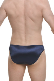Crotchless Bikini Satin Midnight Blue