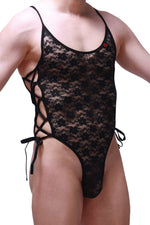 Bodythong Lacets Lace Black